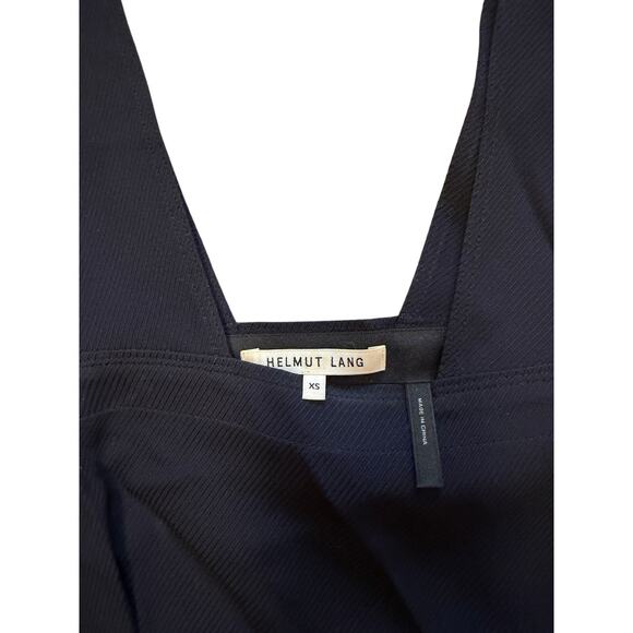 Helmut Lang Navy Textured A-Line Tank Top - XS